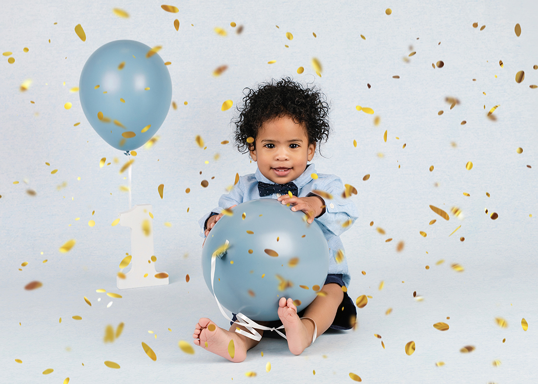 verjaardagshoot jongen baby blauw