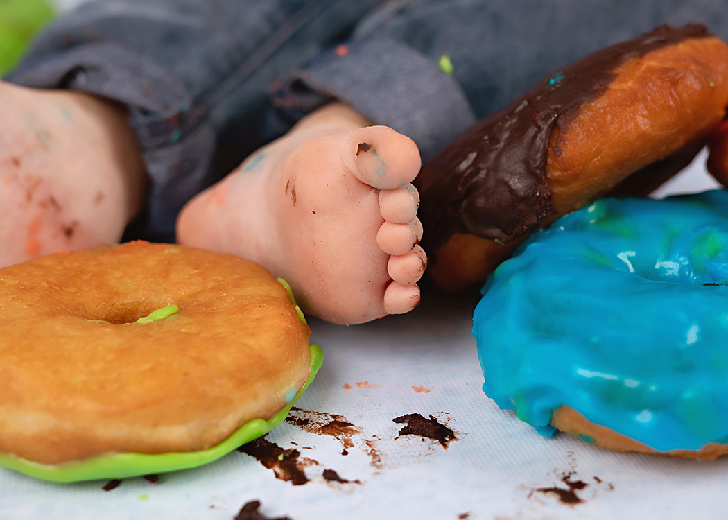 plakkerige donut voetjes